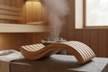 Ergonomic cedar wood sauna headrest with contoured neck support