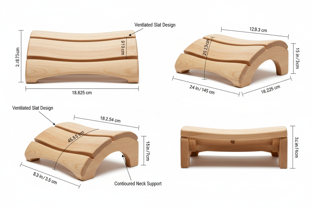 Multiple angle views showing dimensions and design