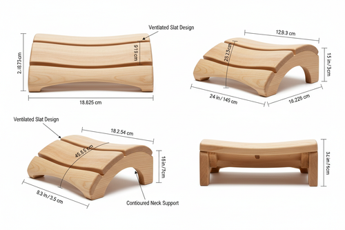Multiple angle views showing dimensions and design