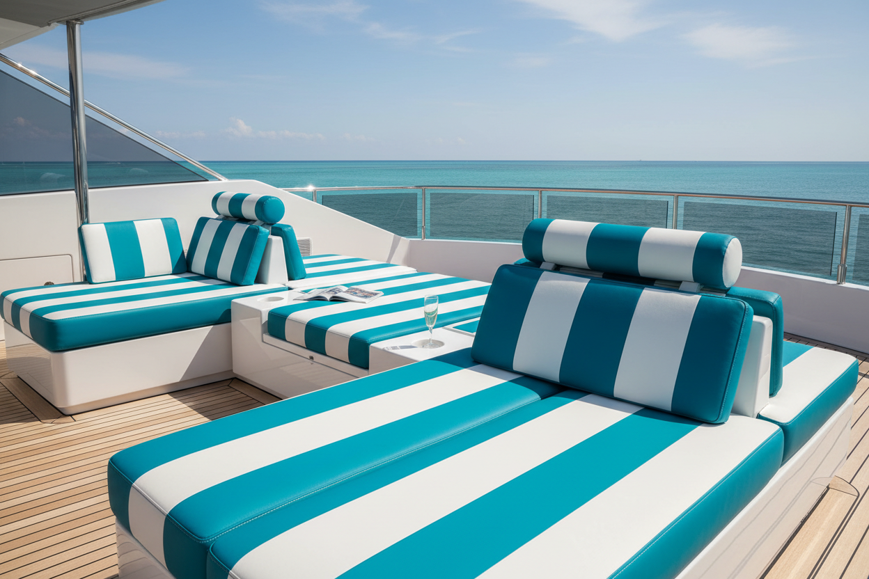 Teal Marine Vinyl Cushions